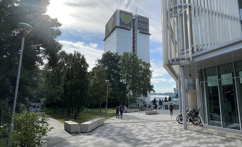 regenerated area next to grenfell tower