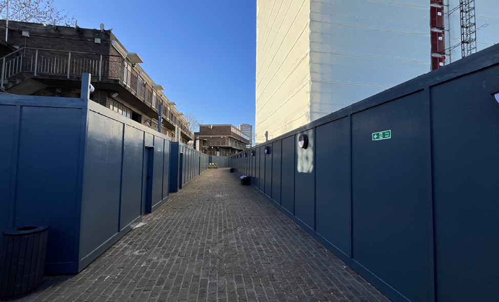 An alley next to Grenfell tower
