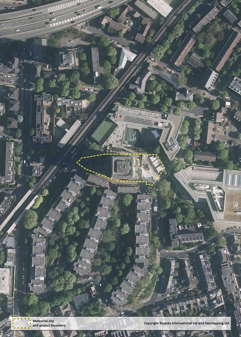 Arial shot of the sites