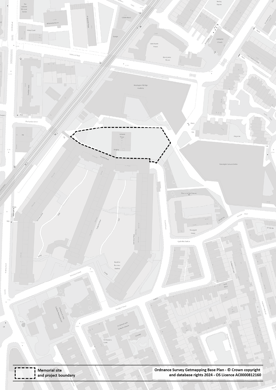 Arial shot of the sites in computerised map format