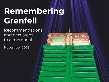 Grenfell tower lit up